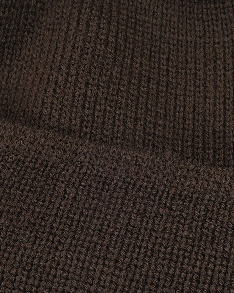 Wool Knit Watch Cap - Brown