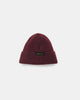 Wool Knit Watch Cap - Burgundy - View 1