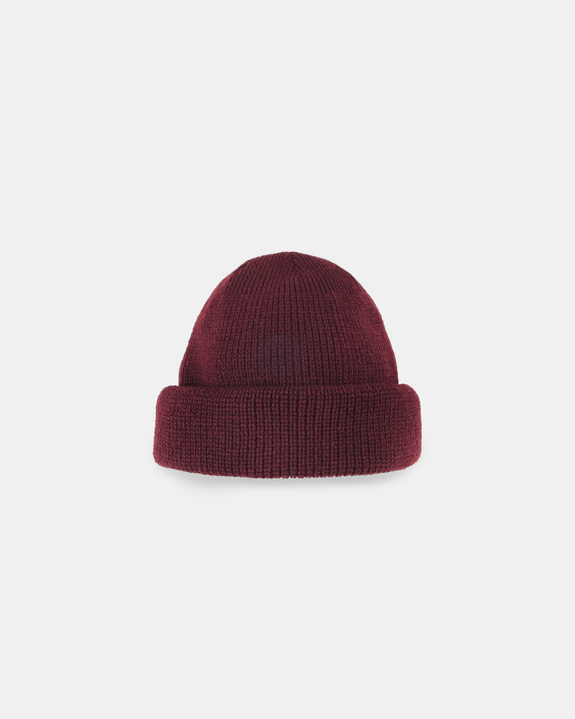 Wool Knit Watch Cap - Burgundy