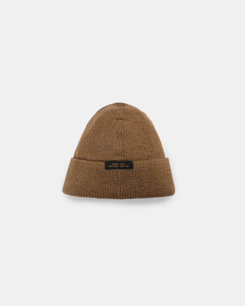 Wool Knit Watch Cap - Dark Tan