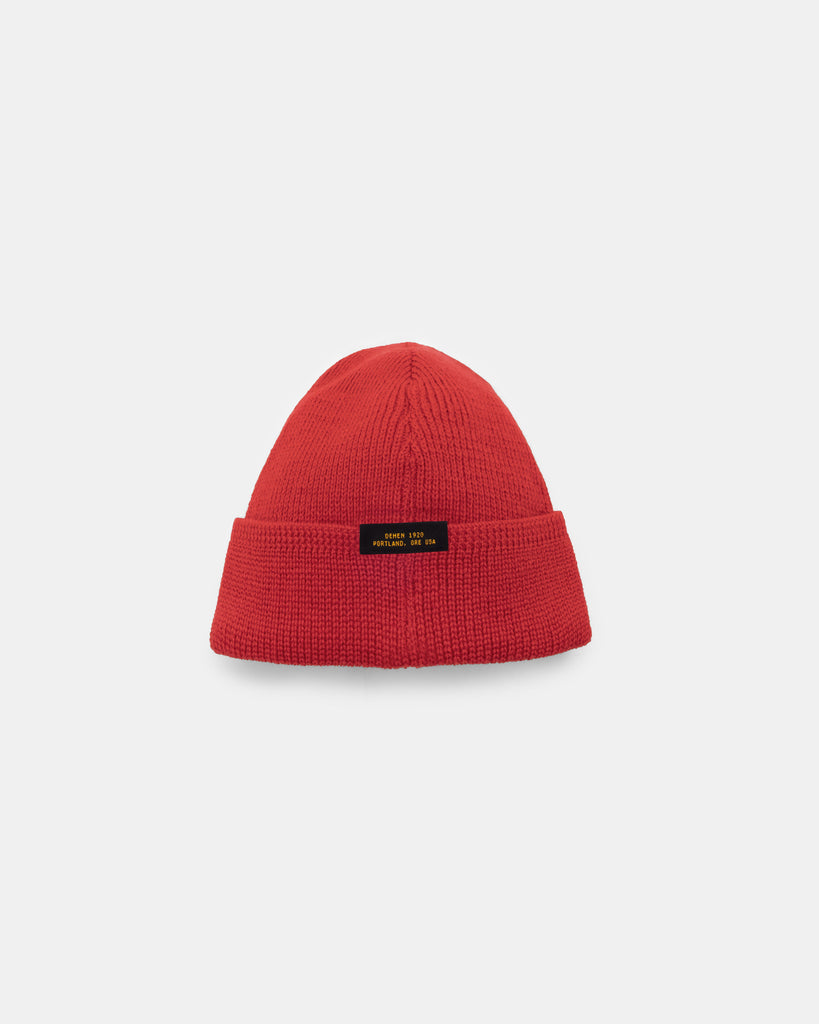 Wool Knit Watch Cap - Red