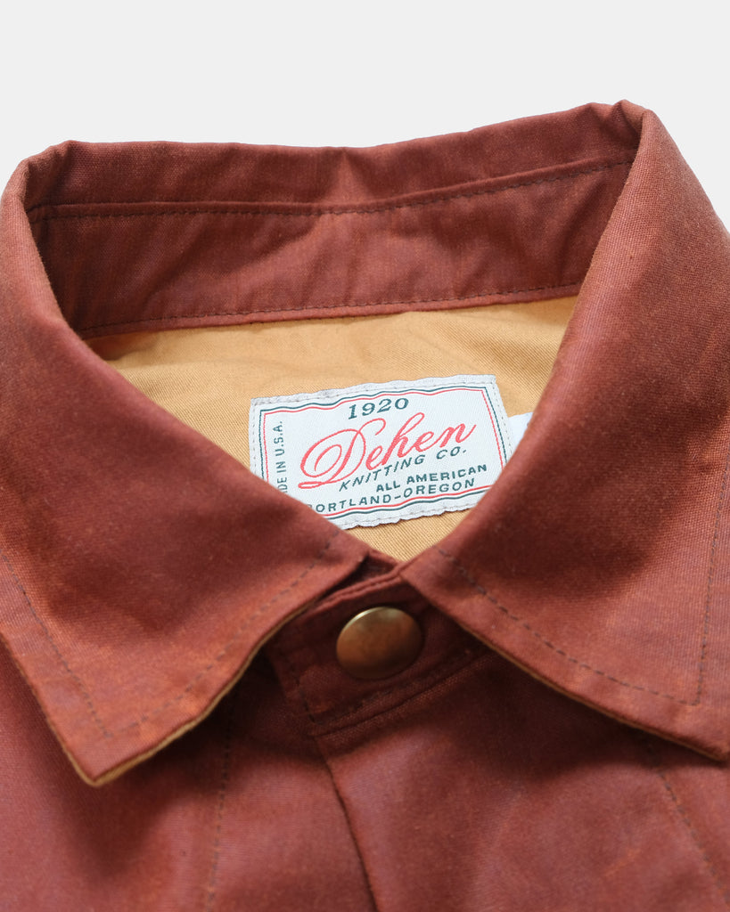 Crissman Overshirt - Waxed Canvas Brick Red