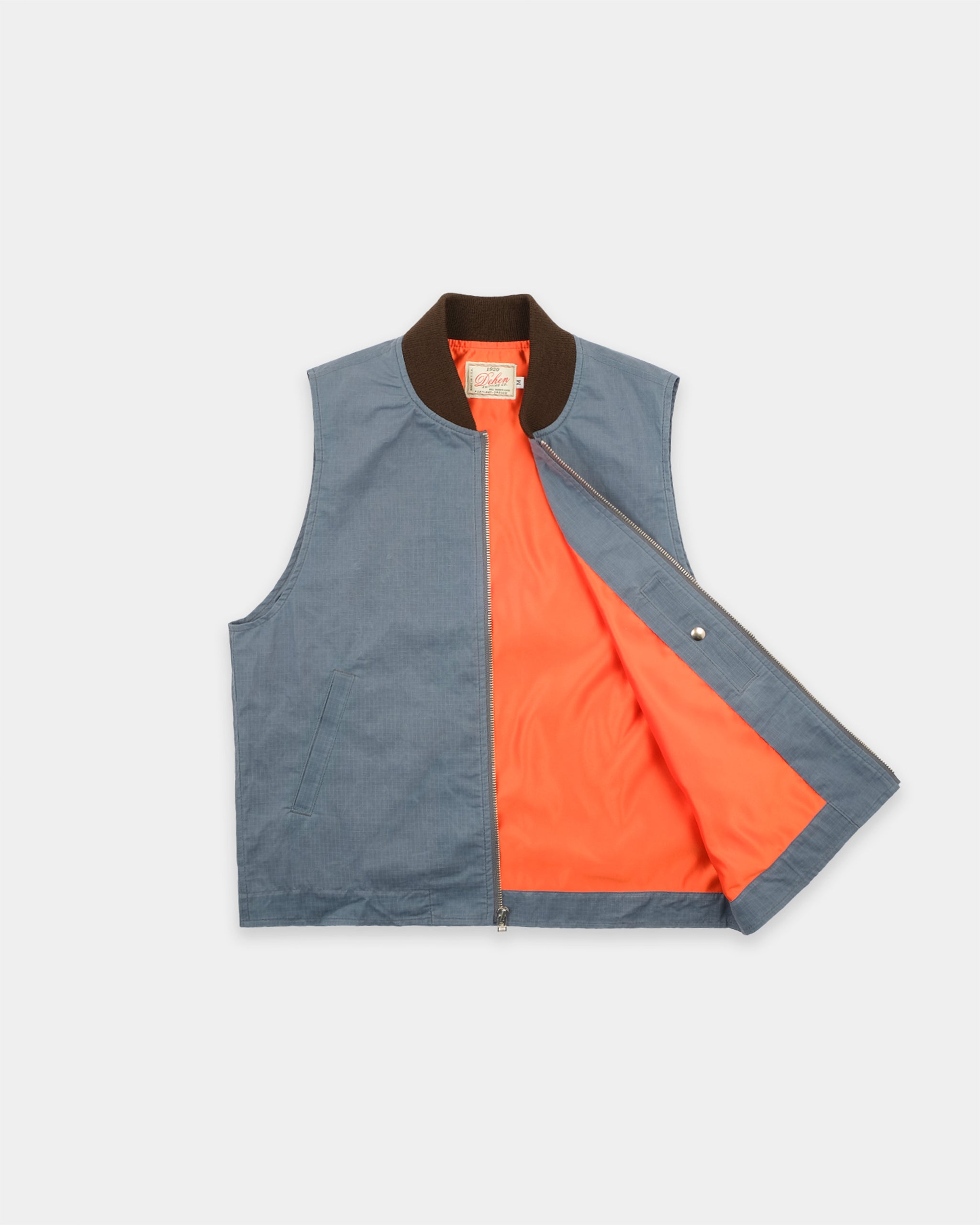 Flight Vest - Faded Blue Dry Waxed Rip Stop – Dehen 1920