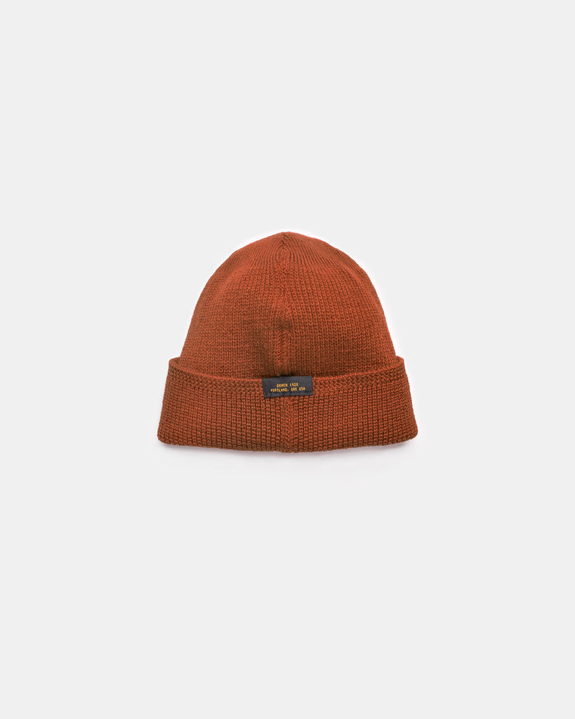 Wool Knit Watch Cap - Burnt Orange