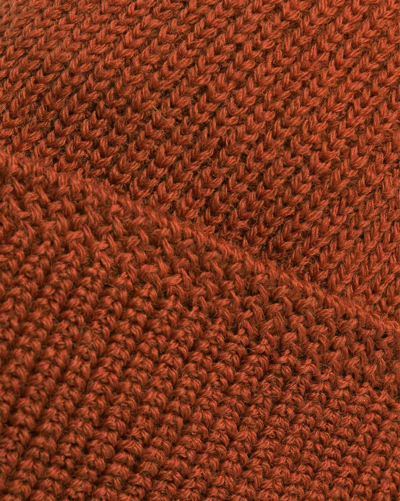 Wool Knit Watch Cap - Burnt Orange