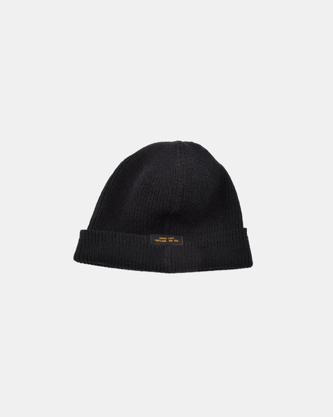 Wool Knit Watch Cap - Black