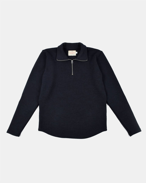 1/4 Zip Moto-Jersey - Black