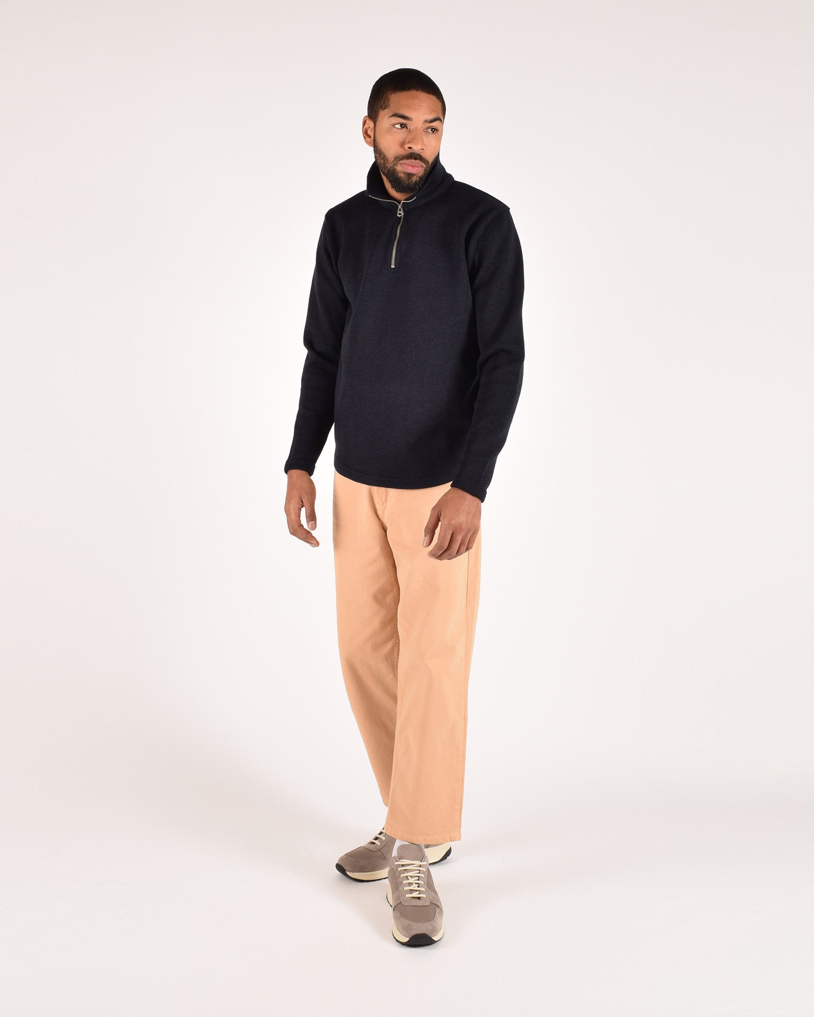 ハイマニウェア 1/4 Zip Moto-Jersey - Dark Navy