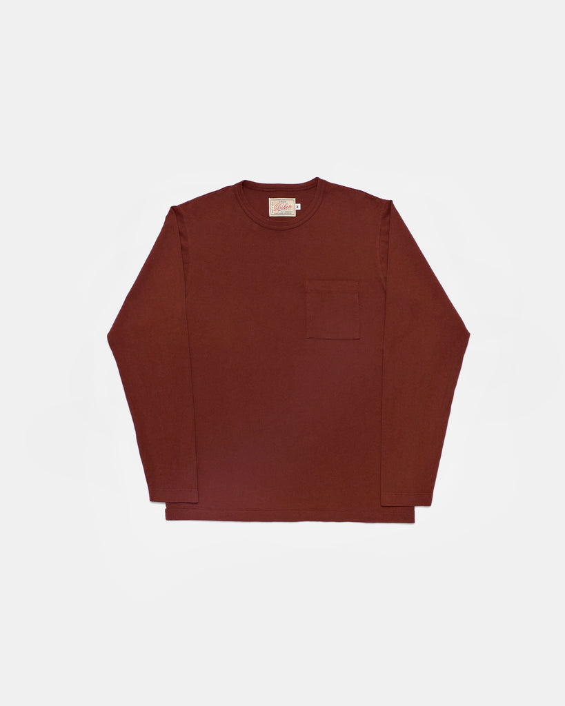 Heavy Duty Long Sleeve Tee - Single Pocket - Tobacco