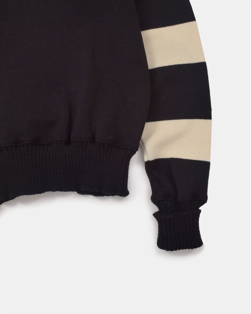 Women's Motorcycle Sweater - Black / Off White