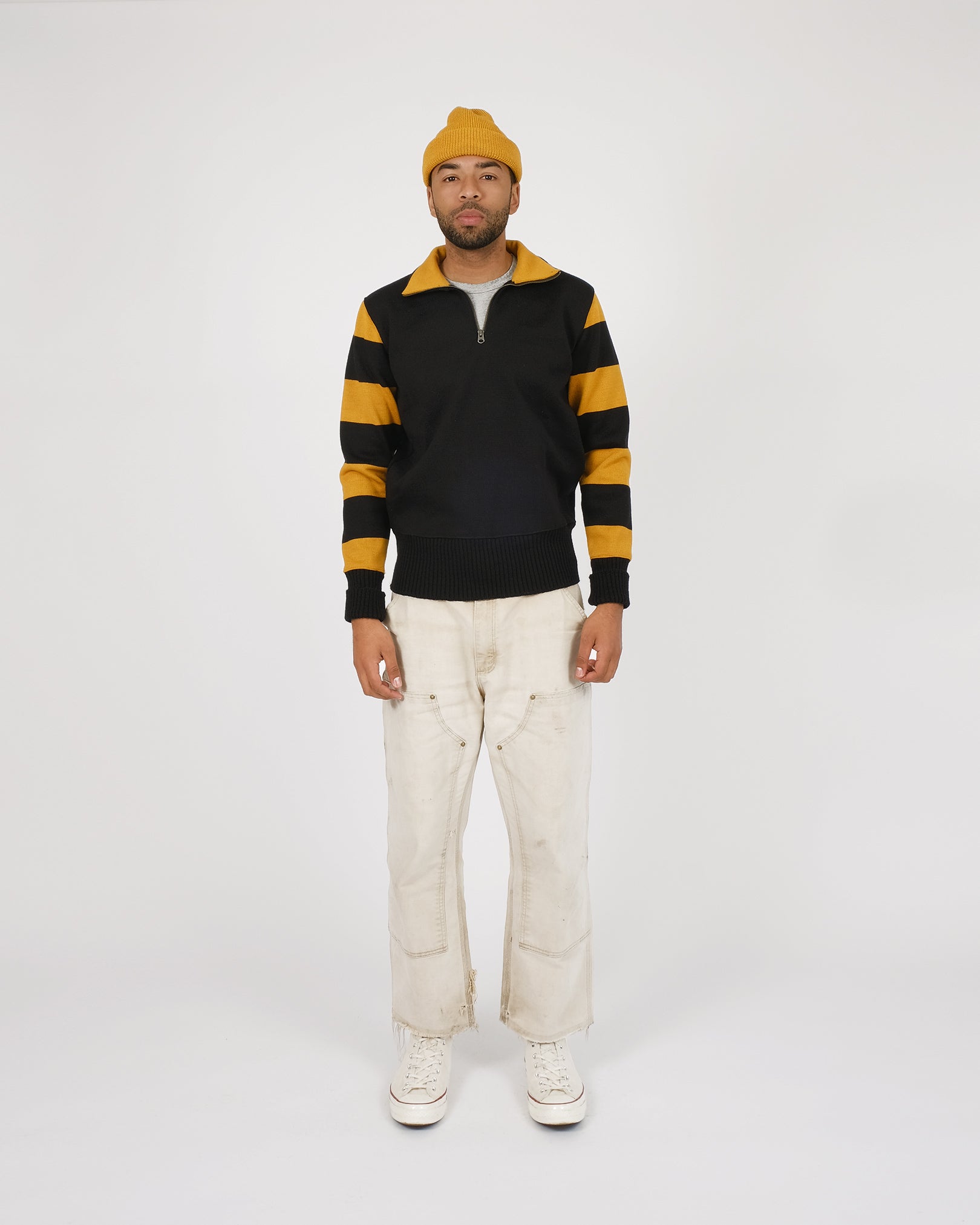 Motorcycle Sweater - Black / Old Gold – Dehen 1920
