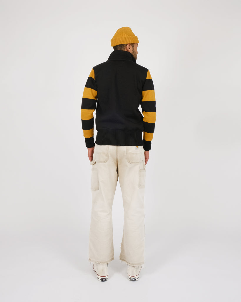 Motorcycle Sweater - Black / Old Gold