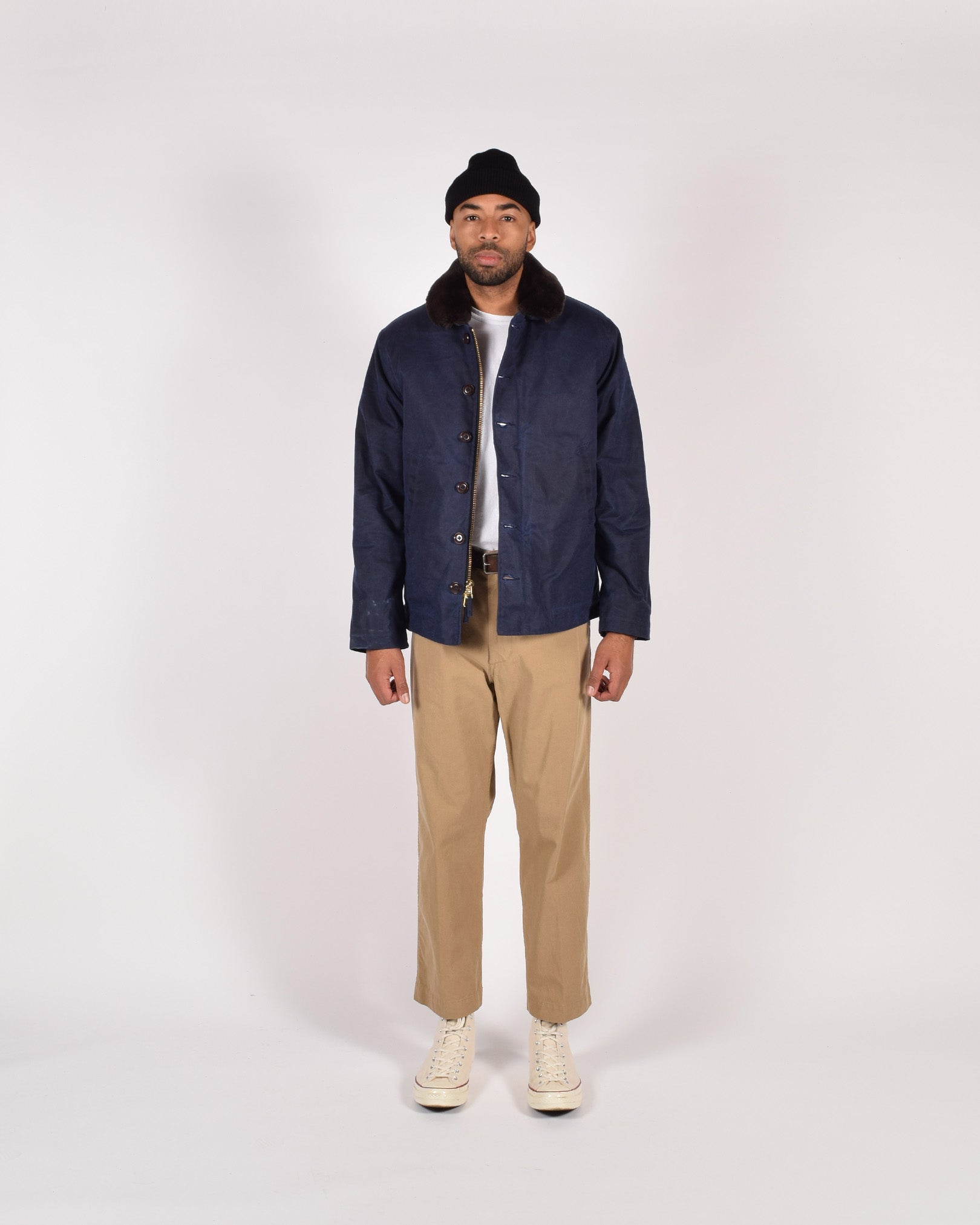 N 1 Deck Jacket Navy Brown S