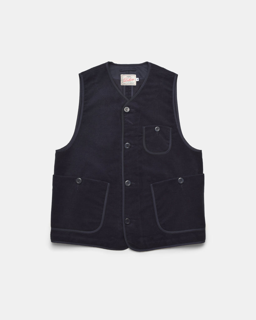 Woven Utility Vest - Navy Moleskin